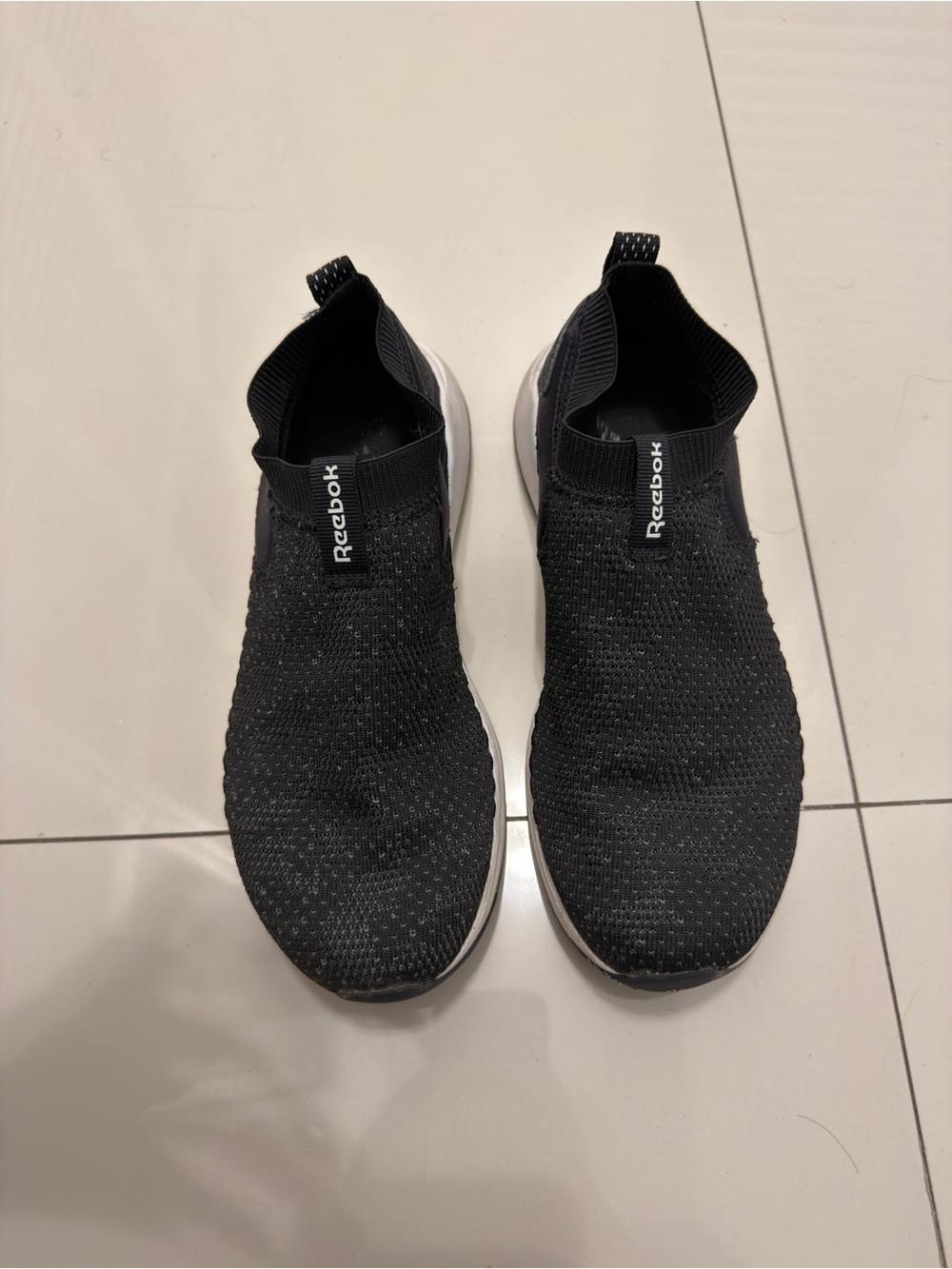 Reebok black Dmx Run sneakers slip on trainers